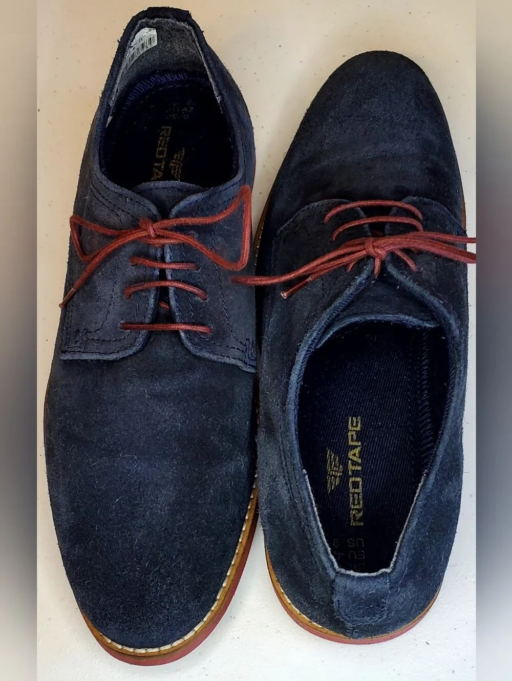Men's Sz 9 Oxford Derby Shoes by REDTAPE  BROMHAM Navy Blue Suede Lace Up